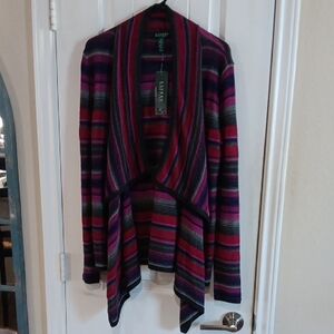 Lauren Ralph Lauren Women's Striped Cardigan - Purple, Pink, Gray